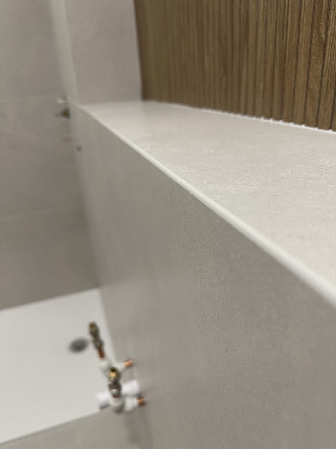 Close-up of a precision finished tile edge