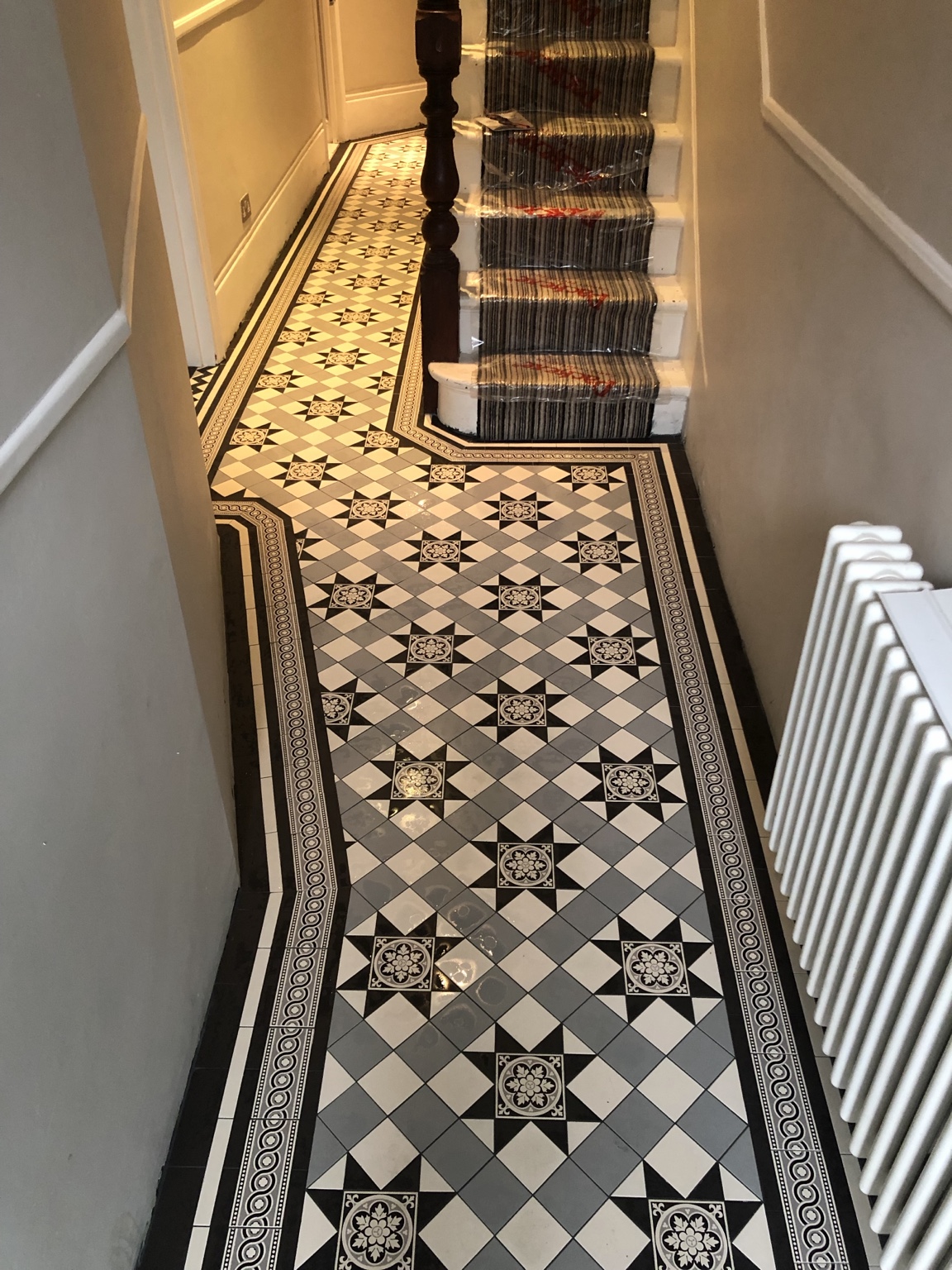 Victorian patterned hallway floor