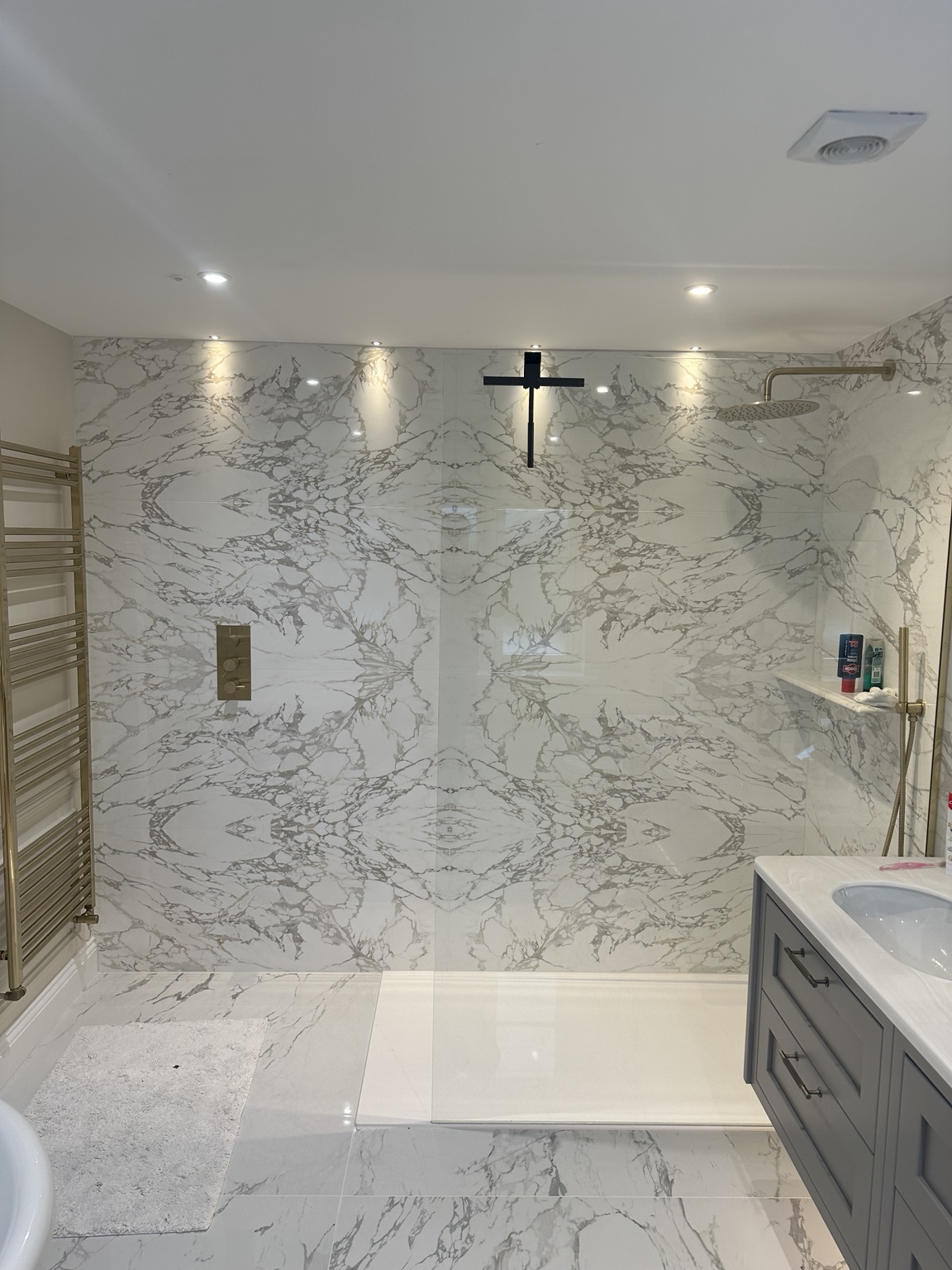 Large format tiled bathroom