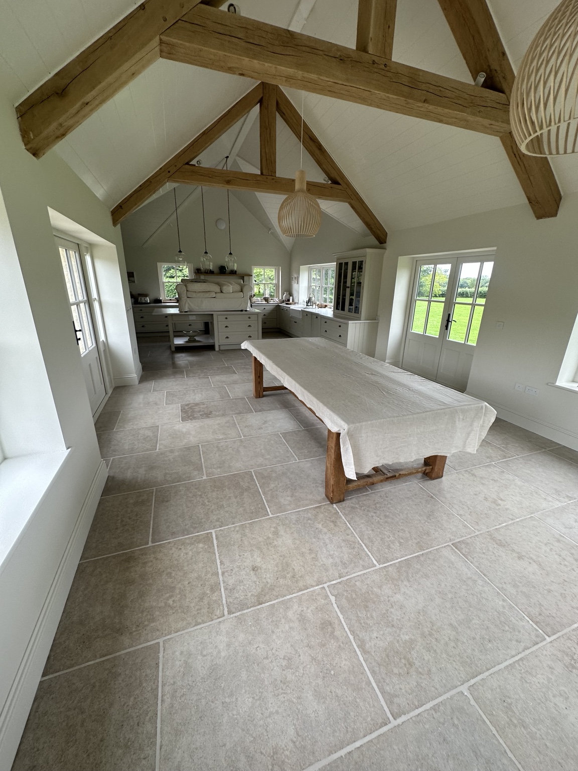 Natural stone kitchen floor